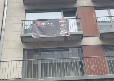 Djobzy Hungary Office-building Front with Banner